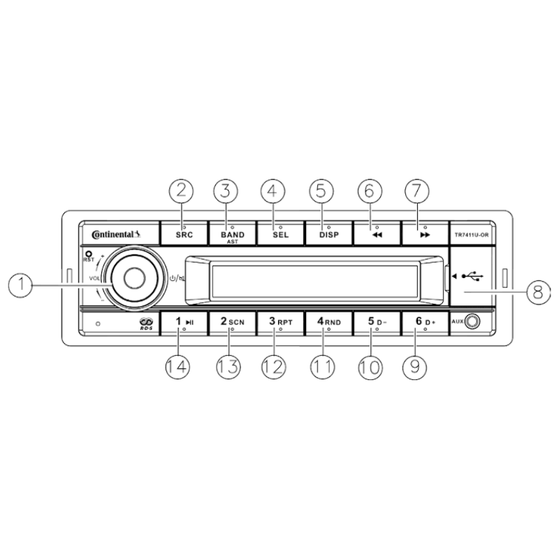 Avtoradio Continental TR7422U-OR 24V