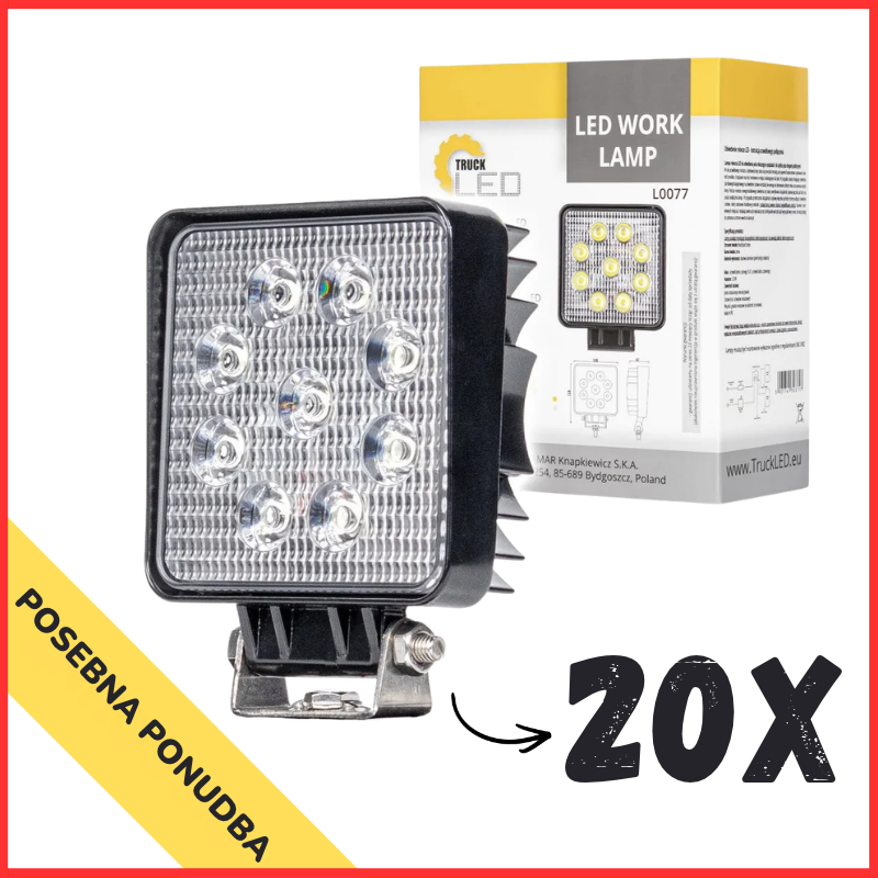 Set led delovnih žarometov 1774LM/27W Kamar (20 kosov)